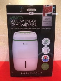 MEACO 20 LITRE LOW ENERGY DEHUMIDIFIER - RRP £259: LOCATION - BOOTH
