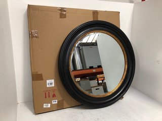 JOHN LEWIS & PARTNERS SILVER RIBBED 70CM SMALL ROUND MIRROR TO ALSO INCLUDE JOHN LEWIS & PARTNERS BLACK/GOLD 68CM CIRCLE MIRROR: LOCATION - H3