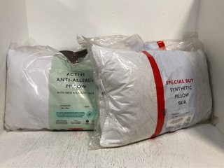 JOHN LEWIS & PARTNERS 4 X ASSORTED PILLOWS TO INCLUDE ACTIVE ANTI ALLERGY PILLOW: LOCATION - H2