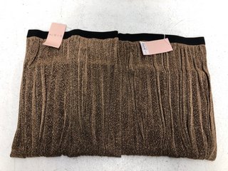 2 X IRIS CHARLEY GOLD PLEATED SKIRT SIZE S : RRP £210: LOCATION - G13