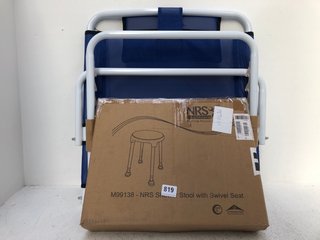 NRS HEALTHCARE L98229 ADJUSTABLE BACK REST TO ALSO INCLUDE NRS HEALTHCARE SHOWER STOOL WITH SWIVEL SEAT: LOCATION - G13