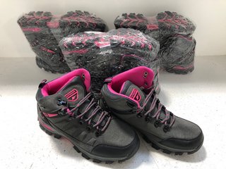 4 X PAIRS OF WOMENS HIKING BOOTS IN GREY/ROSE - UK SIZE 6: LOCATION - WH3