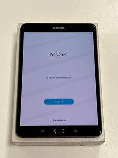 SAMSUNG GALAXY TAB S2 32 GB TABLET WITH WIFI IN BLACK: MODEL NO SM-T713 (WITH BOX & ALL ACCESSORIES) [JPTM102508]. THIS PRODUCT IS FULLY FUNCTIONAL AND IS PART OF OUR PREMIUM TECH AND ELECTRONICS RAN