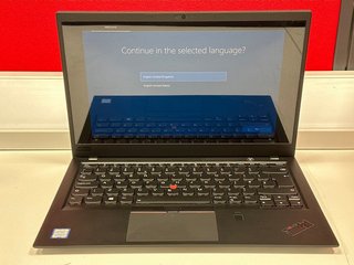 LENOVO THINKPAD X1 CARBON 6TH GEN 512 GB LAPTOP IN BLACK. (UNIT ONLY). 8TH GENERATION INTEL® CORE™ I7-8550U, 16 GB RAM, 14.0" SCREEN, INTEL UHD 620 [JPTM102665]. THIS PRODUCT IS FULLY FUNCTIONAL AND