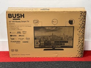 BUSH 32" HD READY SMART TV: MODEL NO DLED32HDS1 (WITH BOX & ALL ACCESSORIES) [JPTM103121]. (SEALED UNIT). THIS PRODUCT IS FULLY FUNCTIONAL AND IS PART OF OUR PREMIUM TECH AND ELECTRONICS RANGE