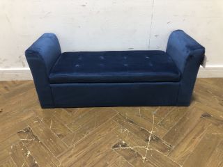 2 X BEDROOM OTTOMAN IN BLUE AND CREAM