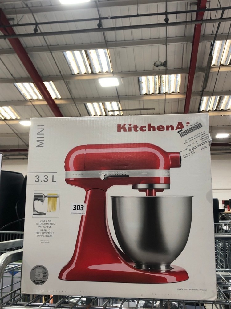 John Pye Auctions KITCHENAID MINI STAND MIXER IN EMPIRE RED 3.3L RRP £311.99 (ROW 2)
