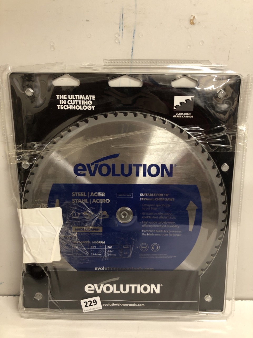John Pye Auctions EVOLUTION SAW BLADE (18+ ID REQUIRED)