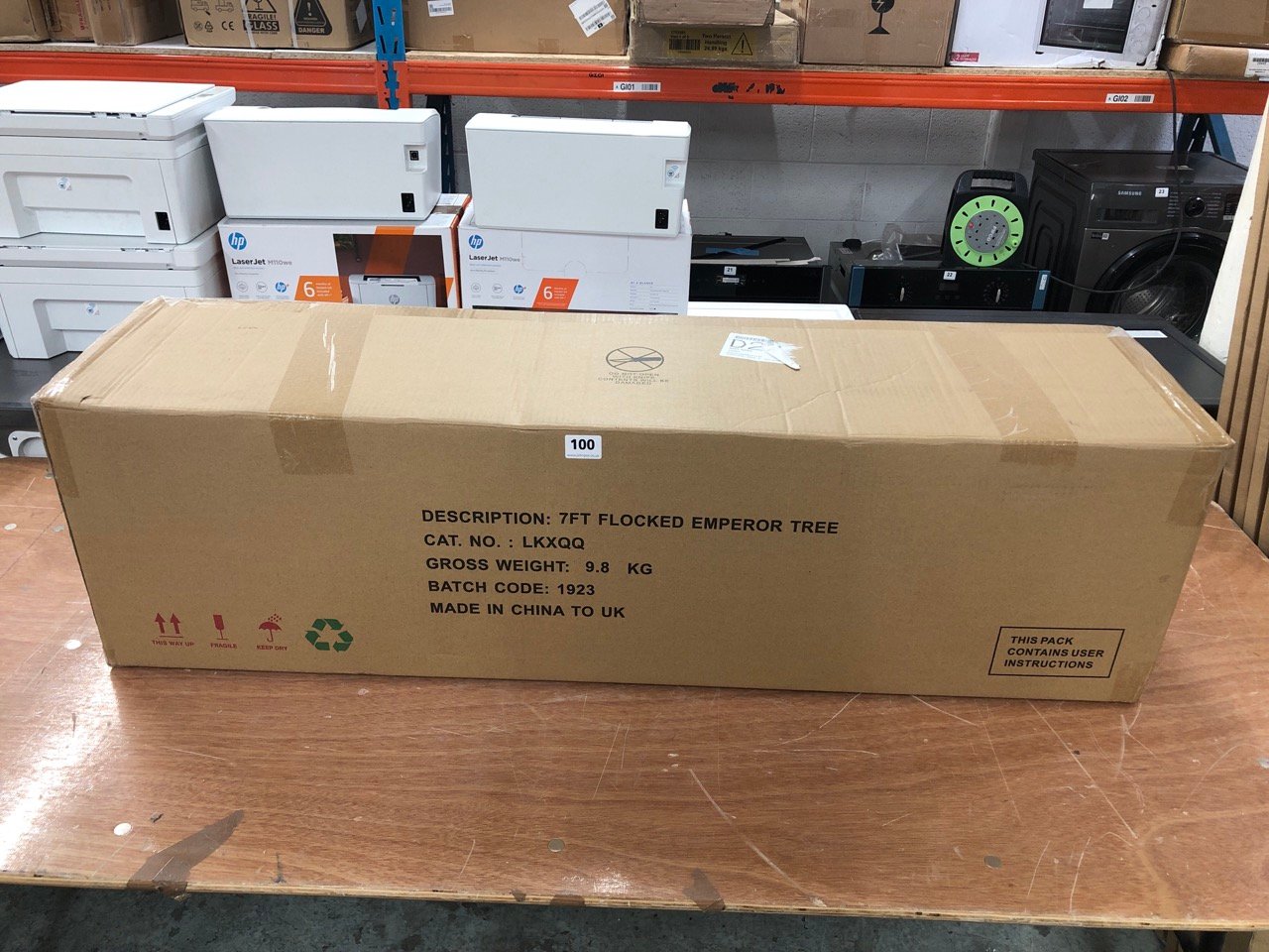 John Pye Auctions 7FT FLOCKED EMPEROR TREE (COLLECTION OR OPTIONAL