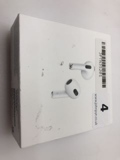 APPLE AIRPODS  (3RD GENERATIONS) EARBUDS IN WHITE: MODEL NO A2565 A2564 A2566 (WITH BOX)  [JPTN35201]