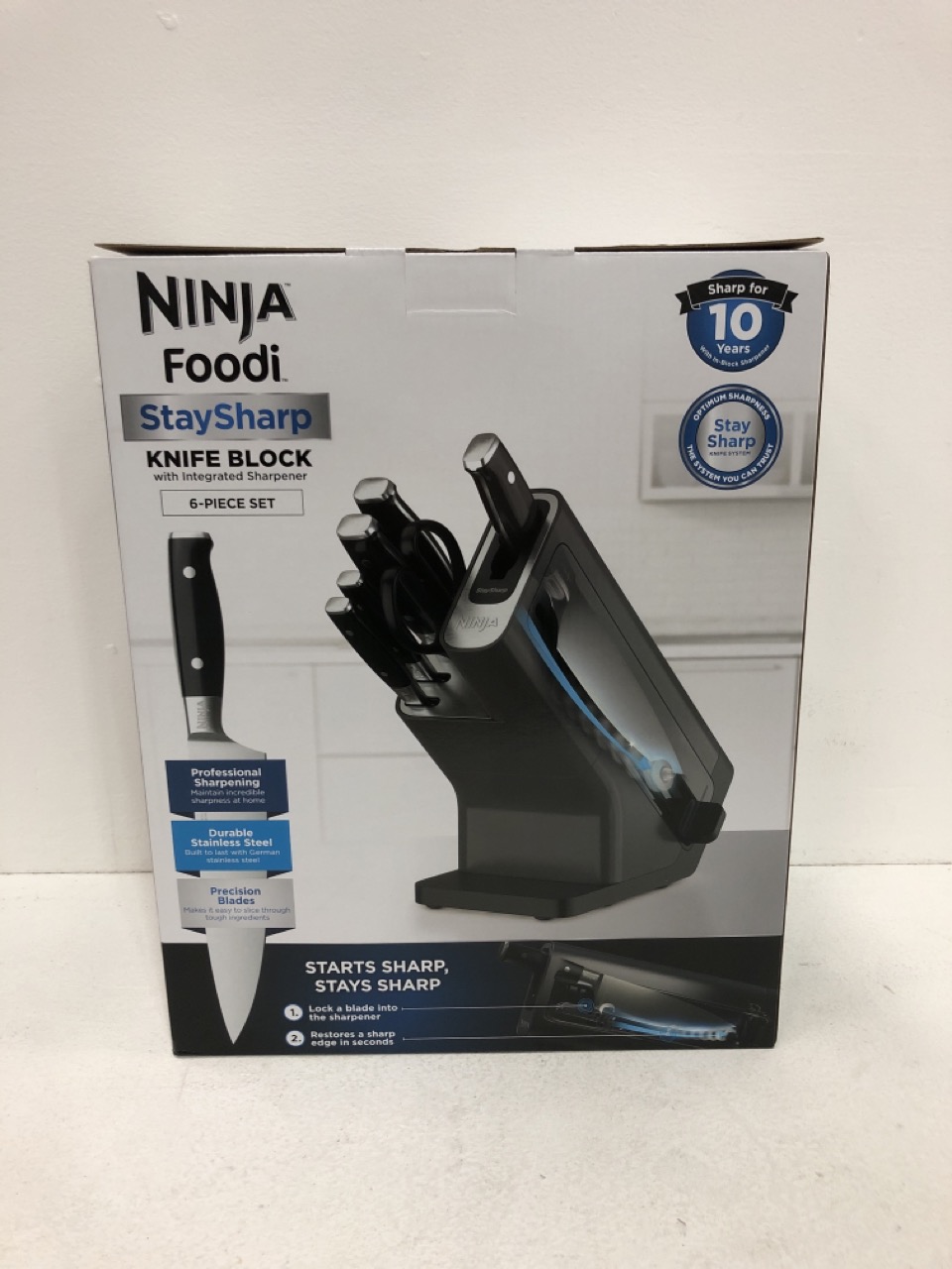 Ninja Foodi StaySharp Knife Block with Integrated Sharpener 6