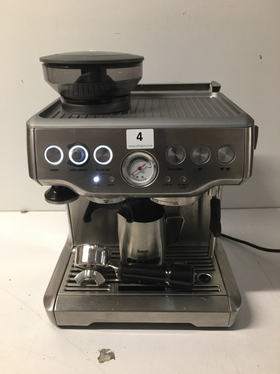 John Pye Auctions SAGE 'THE BARISTA' STAINLESS STEEL COFFEE MACHINE