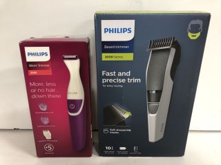2 X PHILIPS TRIMMERS INC BEARD TRIMMER 3000 SERIES