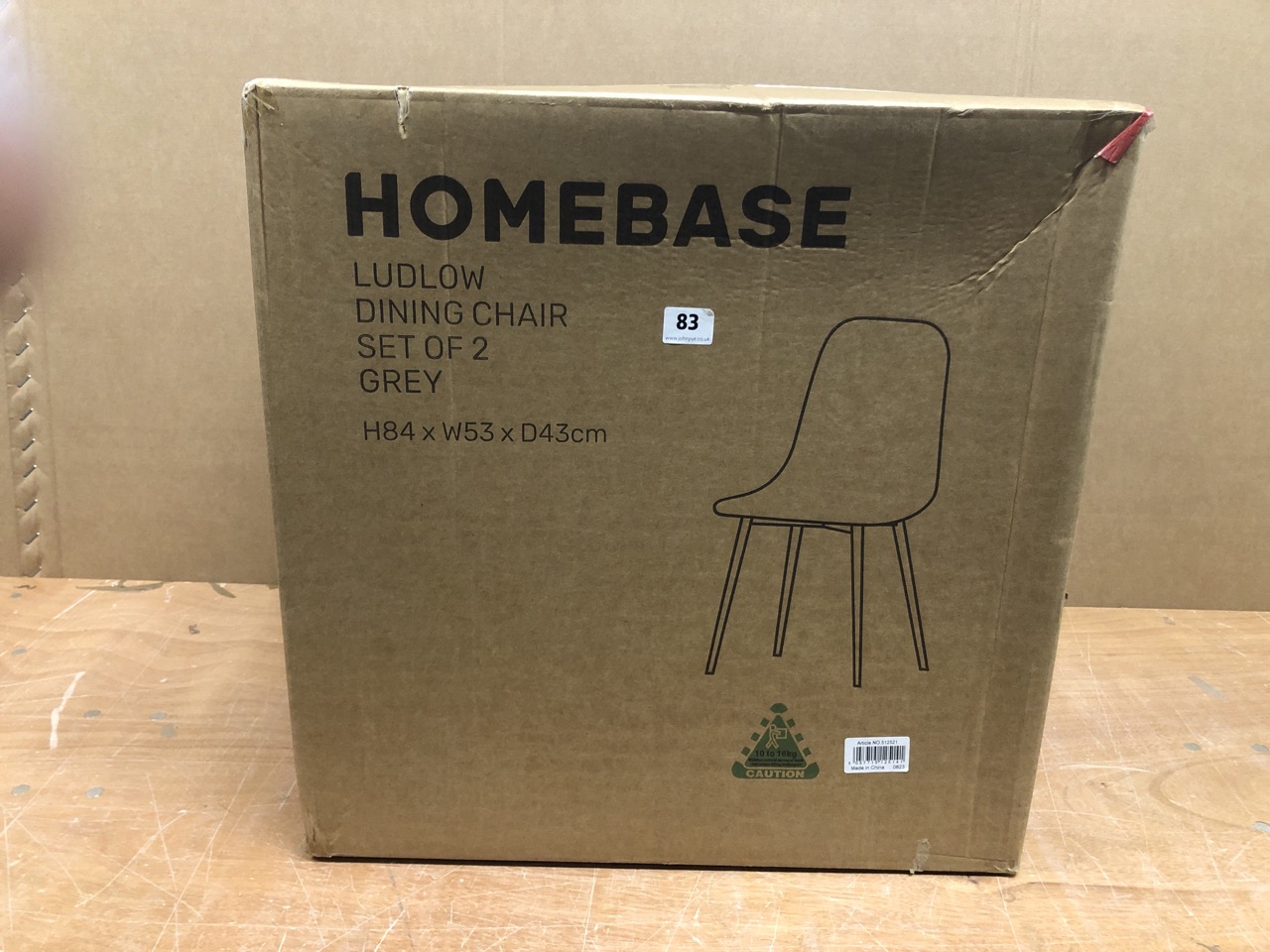 John Pye Auctions HOMEBASE LUDLOW SET OF 2 DINING CHAIRS IN GREY