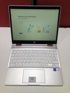 HP CHROMEBOOK X360 12B-CA0500SA LAPTOP IN WHITE/SILVER: MODEL NO TPN-Q227 (WITH BOX & CHARGE UNIT).   [JPTN35278]