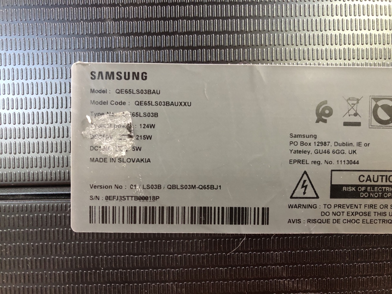 John Pye Auctions SAMSUNG 65" 4K UHD SMART TV MODEL QE65LS03BAU (NO