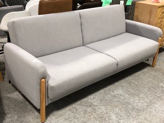 JOHN LEWIS & PARTNERS SHOW WOOD SOFA BED IN TOPAZ LIGHT GREY - RRP £849: LOCATION - A5