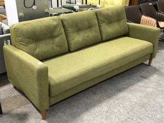G PLAN VINTAGE THE FIFTY FOUR LARGE 3 SEATER SOFA BED IN GREEN - RRP £1399: LOCATION - A5