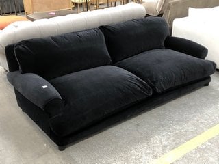 LOAF.COM EXTRA LARGE SLOWCOACH SOFA IN COAL CUTTLE CLEVER VELVET - RRP £2445: LOCATION - C5