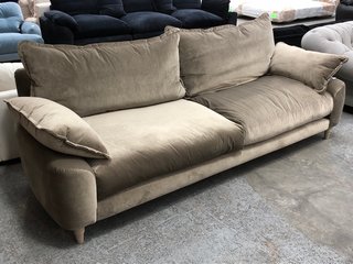 LOAF.COM EXTRA LARGE BAKEWELL SOFA IN TARNISHED SILVER CLEVER VELVET - RRP £2965: LOCATION - C5