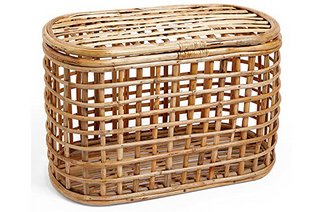 CANE WOVEN STYLE STORAGE HAMPER TRUNK IN NATURAL CANE WOOD DESIGN: LOCATION - AR3