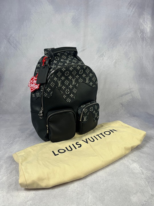 Louis Vuitton X Nigo Black Monogram Backpack, Comes with Dust Bag.  Dimensions:Approx H:42cm W:32 cm D: 15cm.