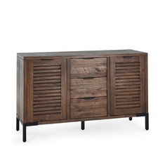 OAK FURNITURE LAND DETROIT SOLID HARDWOOD & METAL LARGE SIDEBOARD - RRP £629 (BLOCK A)(COLLECTION OR OPTIONAL DELIVERY AVAILABLE*)