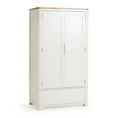 OAK FURNITURE LAND HOVE NATURAL OAK & PAINTED DOUBLE WARDROBE - RRP £849 (BLOCK A)(COLLECTION OR OPTIONAL DELIVERY AVAILABLE*)