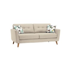 OAK FURNITURE LAND EVIE 3 SEATER SOFA IVORY FABRIC - RRP £749 (BLOCK A)(COLLECTION OR OPTIONAL DELIVERY AVAILABLE*)