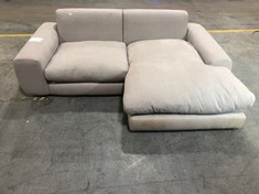 WODGE GREY FABRIC CHAISE SOFA (BLOCK A)(COLLECTION OR OPTIONAL DELIVERY AVAILABLE*)