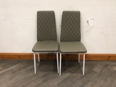 ORSA SET OF 2 FAUX LEATHER DINING CHAIRS WITH POWDER COATING LEGS GREY (BLOCK A)(COLLECTION OR OPTIONAL DELIVERY AVAILABLE*)