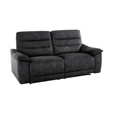OAK FURNITURE LAND CARTER 3 SEATER ELECTRIC RECLINER SOFA MILLER GREY FABRIC - RRP £1349 (BLOCK A)(COLLECTION OR OPTIONAL DELIVERY AVAILABLE*)