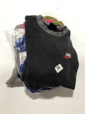 6 X ASSORTED CLOTHES TO INCLUDE NIKE JUMPER IN BLACK SIZE XS (ROW 1)