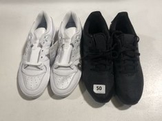 3 X ASSORTED TRAINERS TO INCLUDE ADIDAS MENS TRAINERS IN ALL BLACK SIZE 9 (ROW 1)