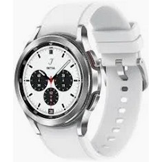 SAMSUNG GALAXY WATCH 4 CLASSIC SMART WATCH (ORIGINAL RRP - £389.00) IN WHITE AND SILVER. (WITH BOX) [JPTC56669]