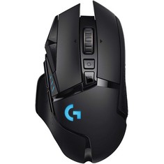 LOGITECH G502 WIRELESS GAMING MOUSE PC ACCESSORY (ORIGINAL RRP - £140) IN BLACK. (WITH BOX) [JPTC56645]