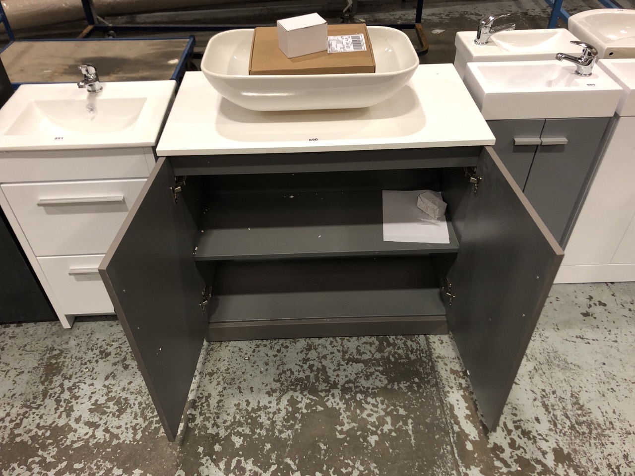 John Pye Auctions FLOOR STANDING 2 DOOR COUNTERTOP SINK UNIT IN STONE