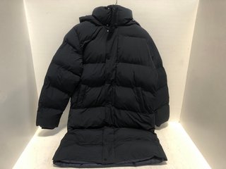 MENS SUPERDRY ECLIPSE LONGLINE HOODED PUFFER COAT IN NAVY - SIZE XL - RRP £145: LOCATION - A*
