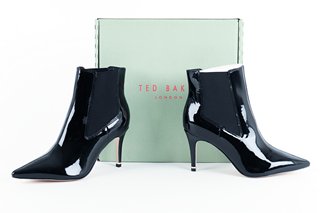 WOMENS TED BAKER CHELSEA 65MM STILETTO HEEL BOOTS IN BLACK - UK SIZE 5 - RRP £150: LOCATION - A0