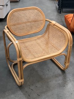 MARTE LOUNGE CHAIR IN RATTAN AND CANE - RRP £650: LOCATION - B7