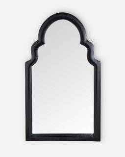 MODERN TEMPLE ARCHED MIRROR IN BLACK - RRP £145: LOCATION - D6