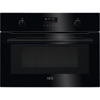 AEG BUILT IN COMBINATION MICROWAVE AND COMPACT OVEN: MODEL KMK565060B - RRP £699: LOCATION - C3