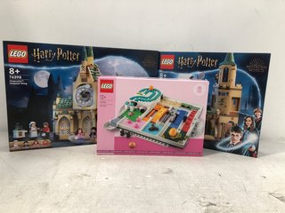 3 X ASSORTED LEGO BUILD KITS TO INCLUDE HARRY POTTER HOGWARTS HOSPITAL WING MODEL: 76398 , HOGWARTS COURTYARD SIRIUS'S RESCUE MODEL: 76401 , LIMITED EDITION MAGIC MAZE MODEL: 40596: LOCATION - E1