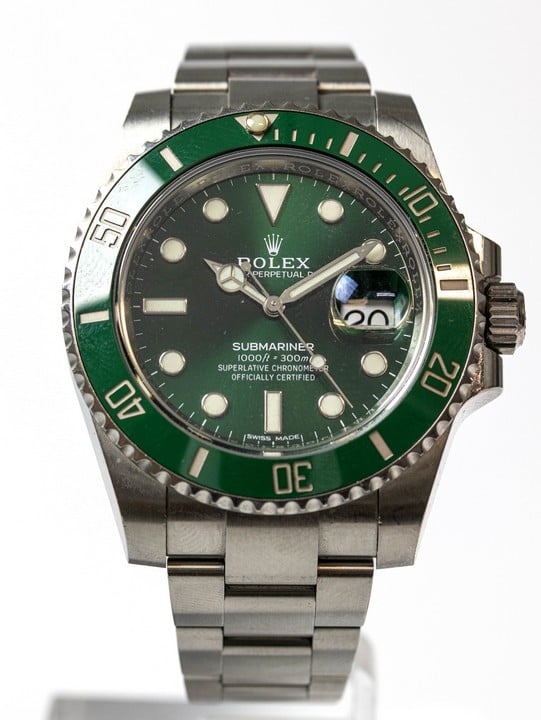 Rolex Submariner 'Hulk' Ref: 116610 Automatic Watch. 40mm Stainless Steel Case with Green Uni-directional Bezel, Green Dial and Stainless Steel Oyster Bracelet. Age: Post 2011. No box or paperwork. B