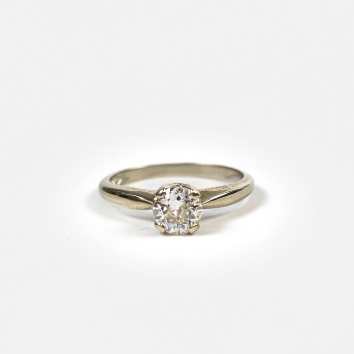 14K White 0.70ct Diamond Solitaire Ring, Size K, 2.6g, Clarity VS2-SI1, Colour I-J.  Auction Guide: £1,750-£1,950