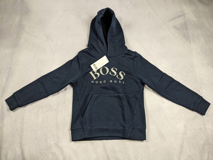 Boss Boss Boys Navy Logo Hooded Sweater, 8 Years