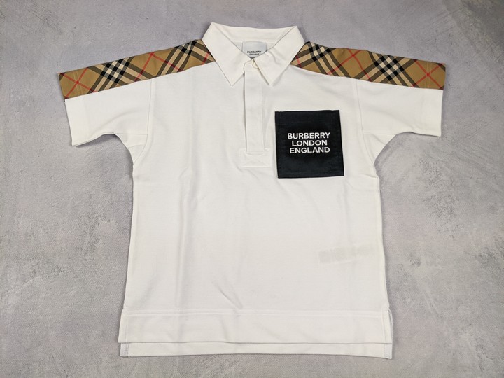 Burberry Boys Cotton Branded Polo Shirt, 8 Years