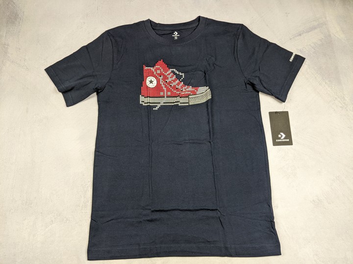 Converse Boys T-Shirt - Cotton Pixellated Trainer T-Shirt, 13-15 Years