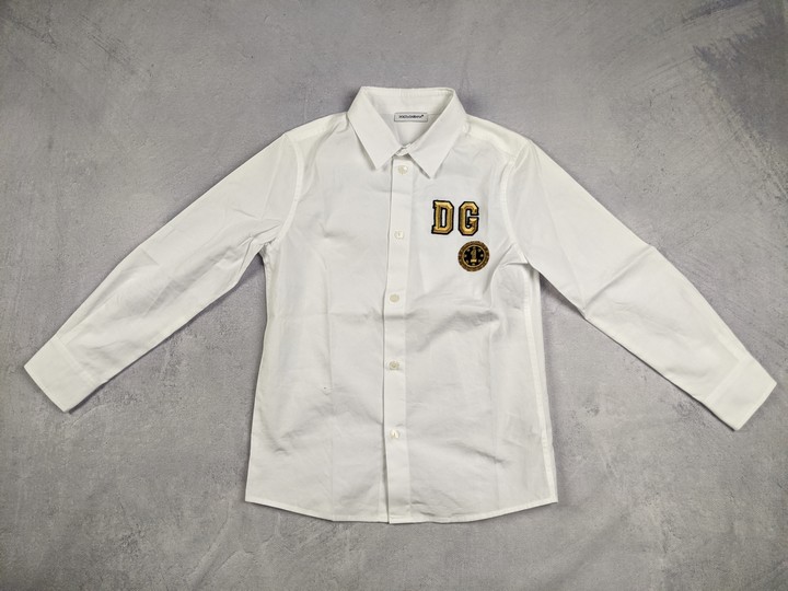 Dolce And Gabbana Boys White Cotton Shirt, 5 Years