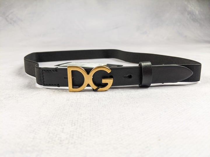 Dolce And Gabbana Boys Logo Buckle Belt, 10-12 Years